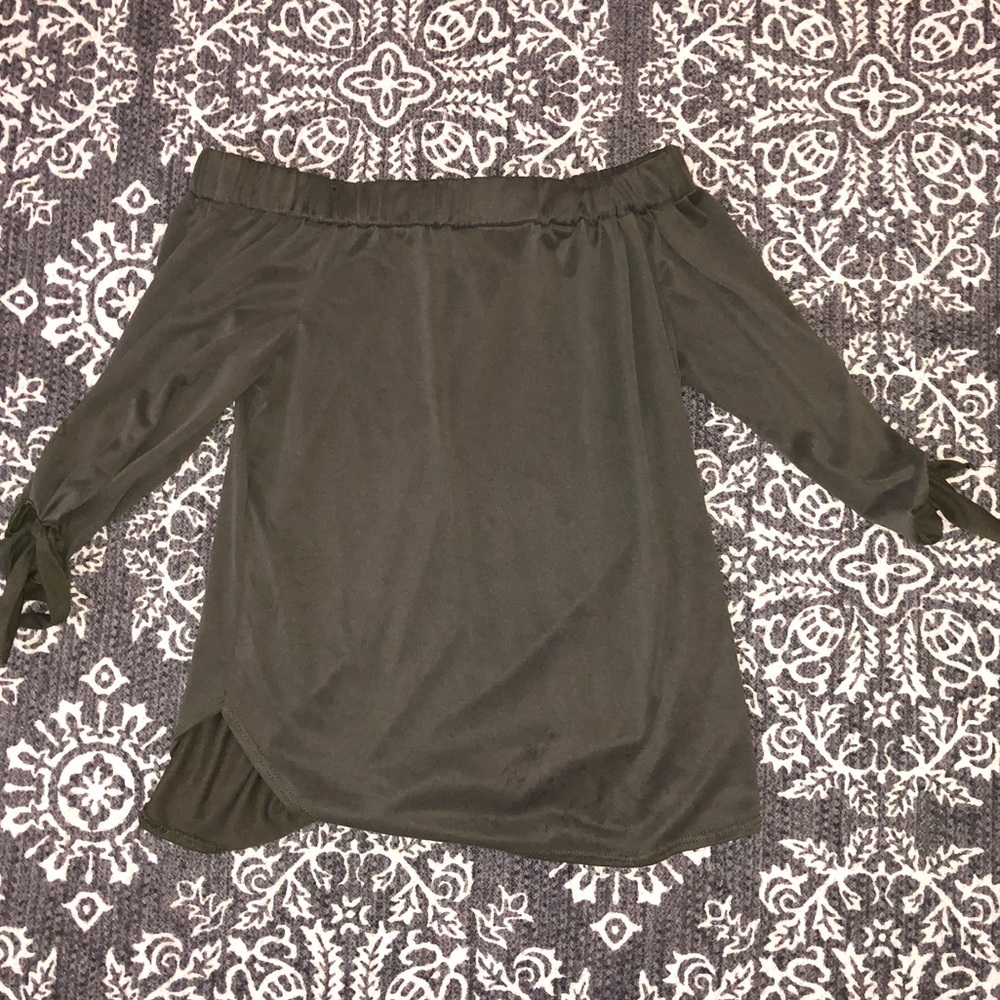 Green Off Shoulder Top